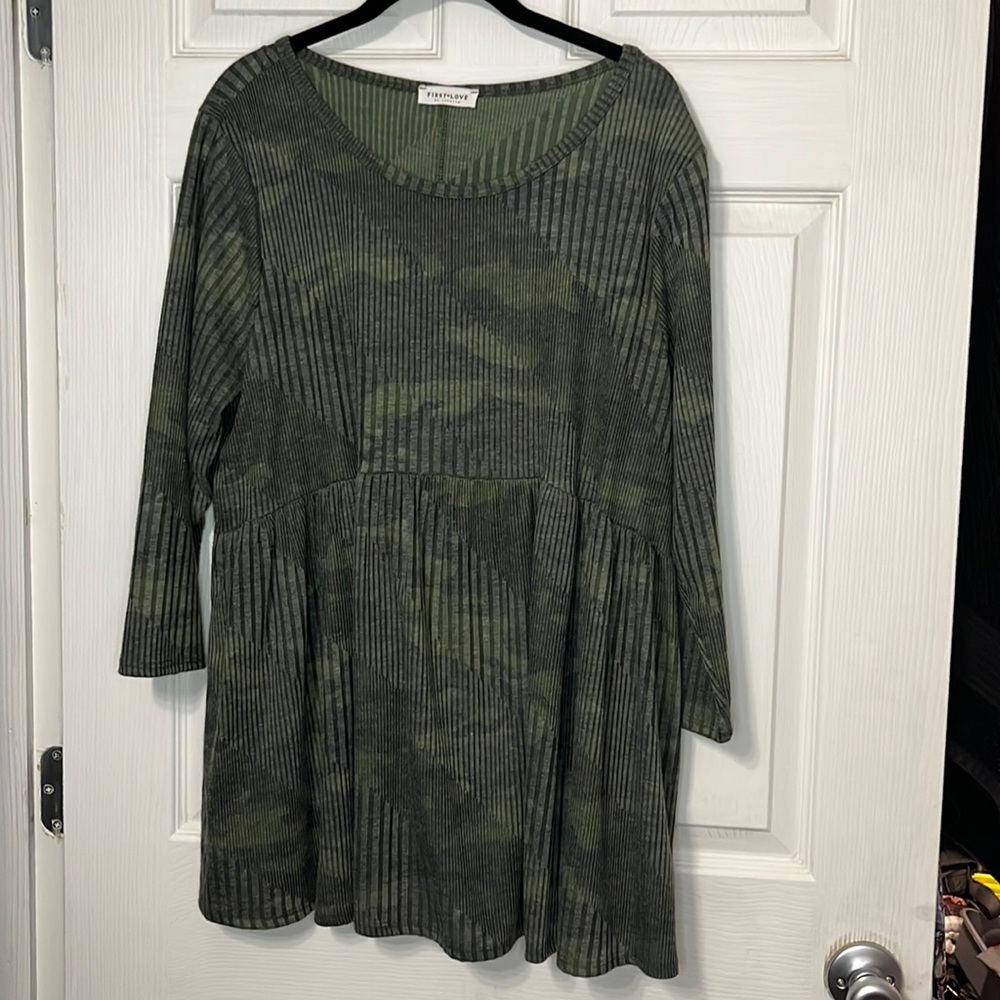 First Love Camo Ribbed top